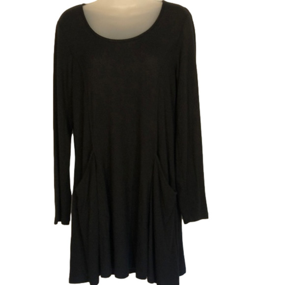 Z Supply Tops - 𝅺Z Supply Black Lightweight Sweater Mini Dress Tunic, Pockets Black Size L